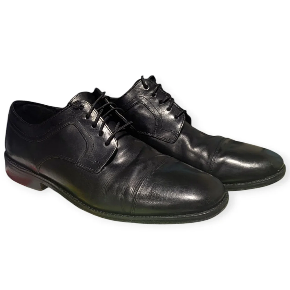 Cole Haan City Black Cap Toe Lace-Up Dress Oxfords shoes Men's US 8.5 M Wedding